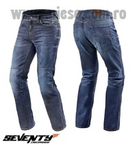 Blugi (jeans) moto femei Seventy model SD-PJ4 tip Regular fit culoare: albastru (insertii Aramid Kevlar) marime S